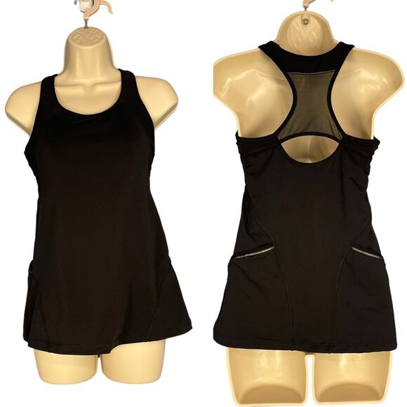 Athleta Activewear Racerback Tank Shelf Bra Black Small - Picture 1 of 8